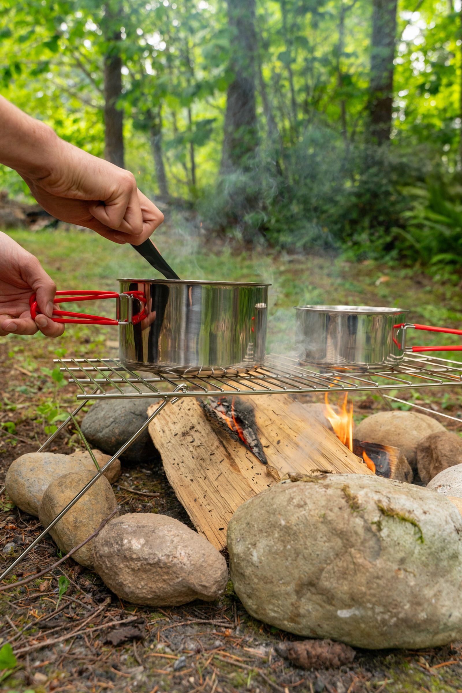 Coghlan's Medium Nickel-Plated Folding Steel Camp Grill - Lightweight Portable Grate for Camping Backpacking
