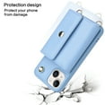 thumbnail image 3 of Crossbody Wallet Case for iPhone 14 Plus Card Slots Holder, Magnetic Snap Flip Folio Purse Case PU Leather Handbag with Detachable Shoulder Strap for iPhone 14 Plus, Skyblue, 3 of 9