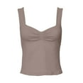 thumbnail image 4 of vigerkar Women Sleeveless Sexy Backless Going Out Crop Top Y2K Strappy Ruched Tank Top Summer Tight Slim Fit Cute Tops Brown, M, 4 of 6