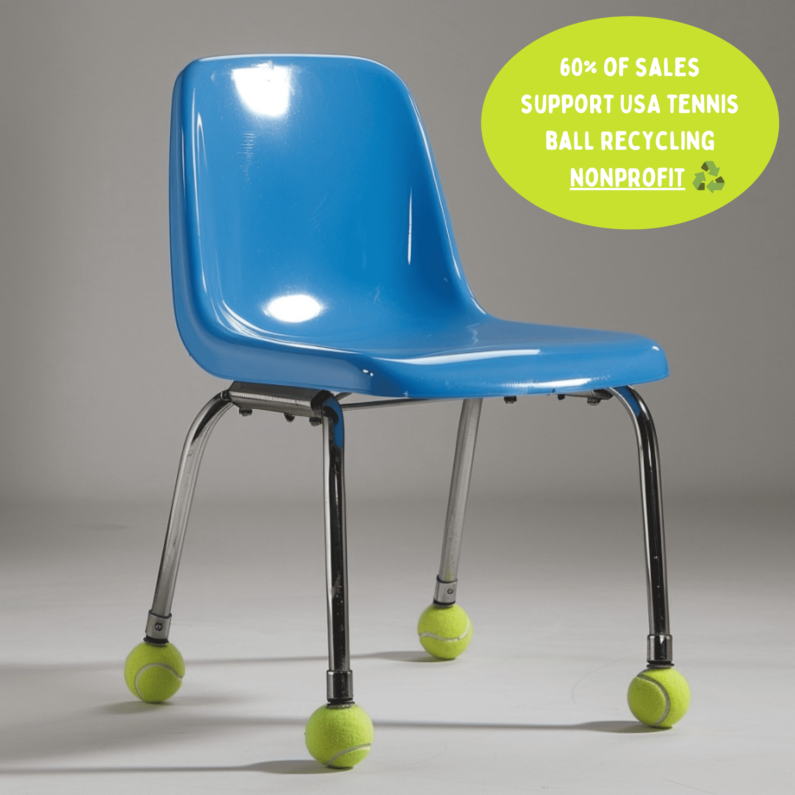 100 PreCut Tennis Balls for Chairs Bulk - Support USA Tennis Ball Recycling NonProfit: Tennis Ball Chair Leg Floor Protectors, Chair Tennis Balls for Classroom Bulk, Precut Tennis Balls for Walkers