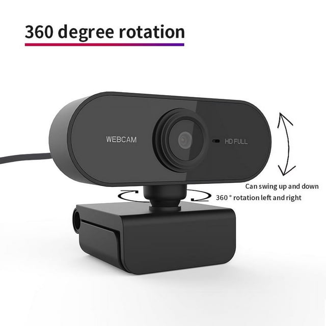 Webcam 1080p HD Computer Camera - Microphone Laptop USB PC Webcam 180 Degree Live Streaming Widescreen Recording Pro Video Web Camera for Calling Conferencing