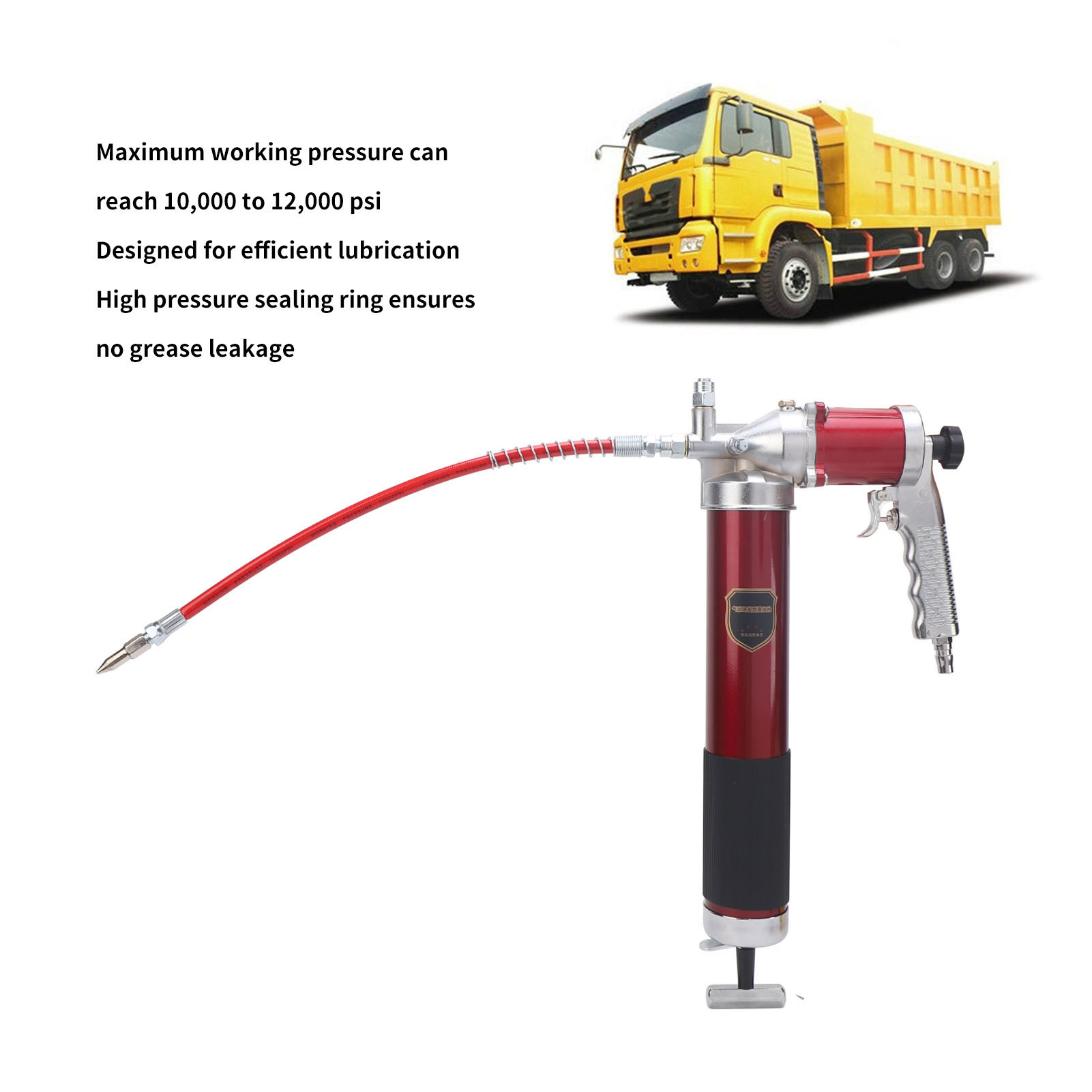 Suodoka 10000 to 12000PSI Grease Gun Pistol Grip Set Heavy Duty Automatic Lubrication Pneumatic Grease Gun Kit G1/4in