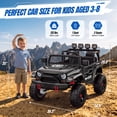 thumbnail image 6 of Wisairt 24V Kids Ride on Toys, 4WD 800W Power Car Wheels for Boys Girls with Remote, Electric Ride on Car for Kids with 2 Seater, Music, LED Lights, Seat Belt, 3-8 Years Old, Black, 6 of 9