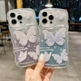 thumbnail image 5 of ( 3D Print Butterfly ) Wavy Ripple Bumper Glitter Case for IPhone 15 14 13 12 Pro Max Crystal Cute Pretty Sparkling Cover Shockproof Women Girls Cases (Purple one case,for iPhone 14 Pro), 5 of 8