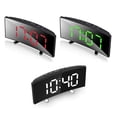 thumbnail image 4 of THREN HD Electronic Clock Large Screen Curved LED Electronic Clock USB Battery Durable Digital Clock (Red / Green / White), 4 of 8