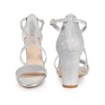 thumbnail image 5 of BLISSFUL STEP Glitter Open Toe Crisscross Strap Block Heel Sandals for Women, 5 of 5