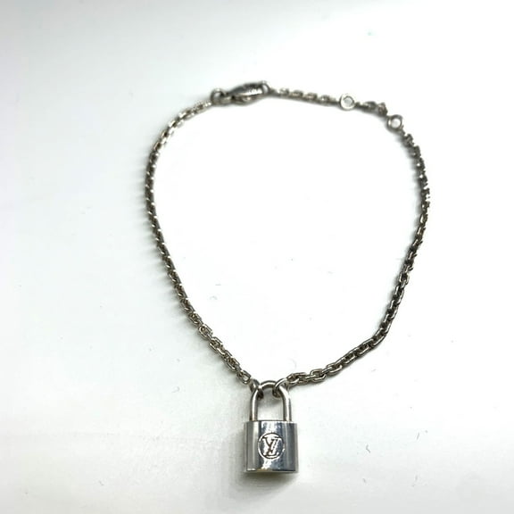 Pre-Owned Louis Vuitton Bracelet Silver Lockit Q95450 Ag925 Padlock Charm LOUIS VUITTON