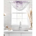 thumbnail image 4 of Waterfall Valances for Windows, Purple Eucalyptus Kitchen Sheer Valance Curtains, Spring Botanical Plant Aesthetic Rod Pocket Elegant Swag Valances for Living Room Bedroom, 47.2"x38.5", 3 Panel, 4 of 8