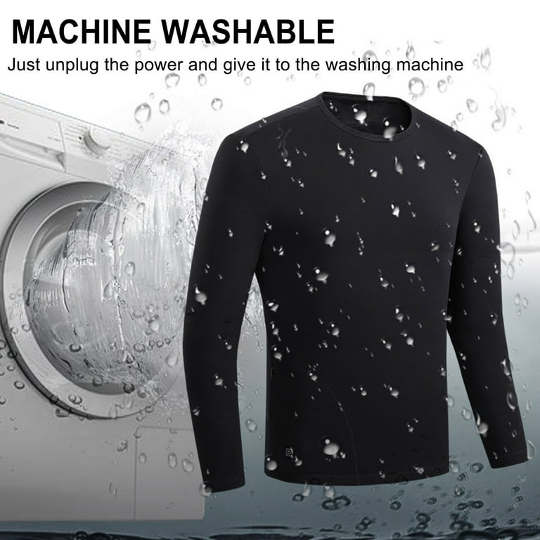 Electric Heated Thermal Tops for Men Winter USB Charging Heated Body Warmer Underwear Heated Thermal Long Sleeve T Shirts Intelligent Temperature