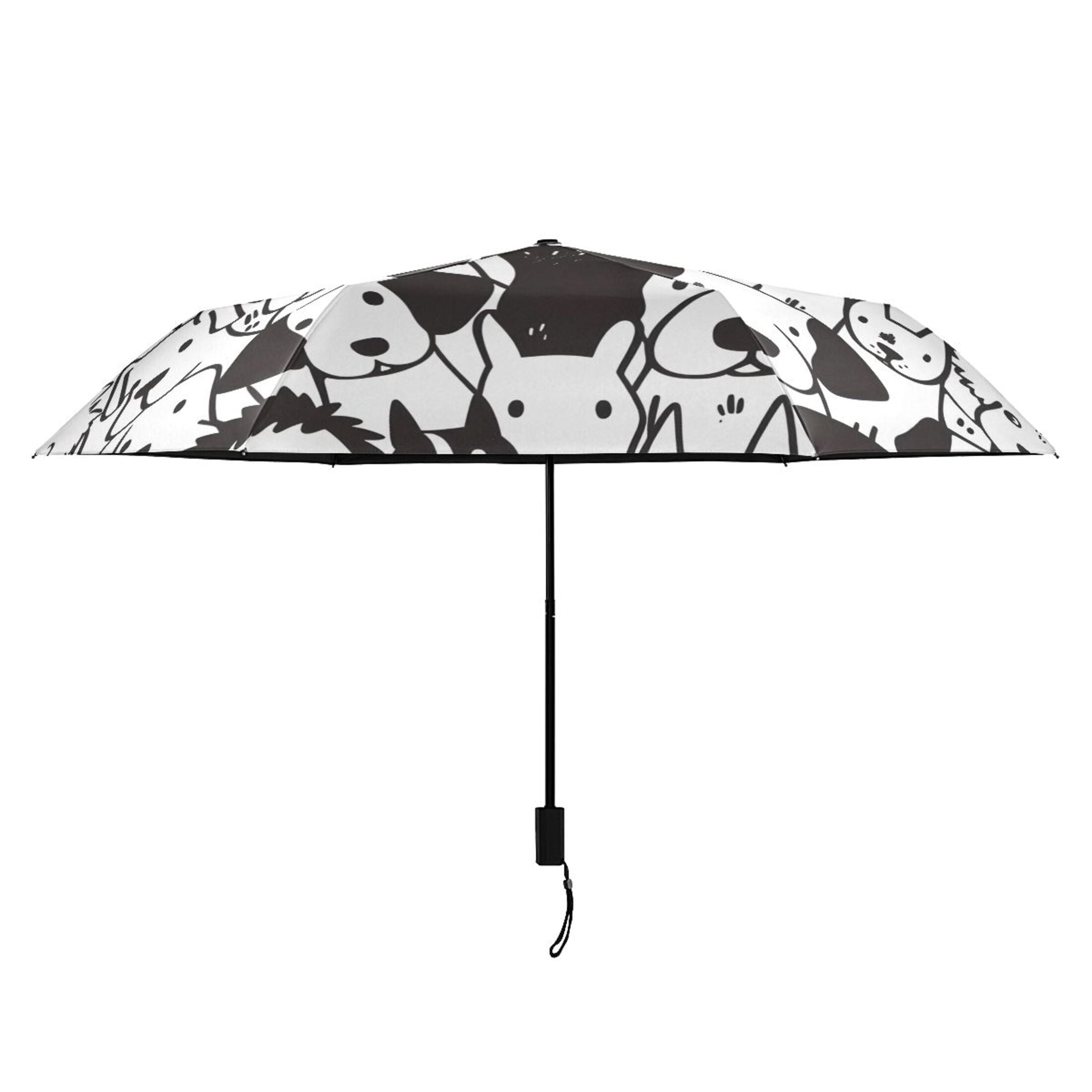 ALAZA Doodle Dogs UPF 50+ Compact Folding Umbrella for Rain Travel Umbrella Packable