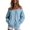 Sky Blue, variant on Off Shoulder Zip Up Hoodie for Women Solid Color Long Sleeve Casual Loose Jacket With Pockets Fashion Slash Neck Sweatshirt Coat Khaki S
