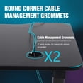thumbnail image 7 of YRLLENSDAN Ergonomic Gaming Table with Cable Management and Hook, 35 Inch Small Gaming Computer Table Desk for Small Spaces, PC Gamer Desk with R-Shaped Steel Leg, Small Work Table, Black and Blue, 7 of 7