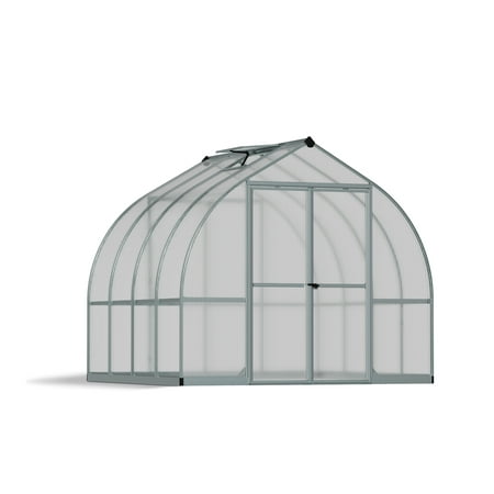 Palram - Canopia Bella 8' x 8' Polycarbonate/Aluminum Walk-In Hobby Greenhouse - Silver - with Roof Vent