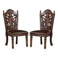 thumbnail image 2 of Furniture of America Rukia Traditional Faux Leather Indoor Side Chairs, Brown Cherry (Set of 2), 2 of 6