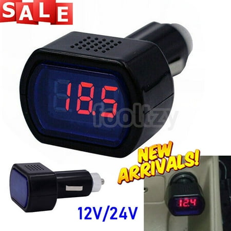 

12V/24V Car Cigarette Socket LED Voltmeter Voltage Battery Tester Detector Meter