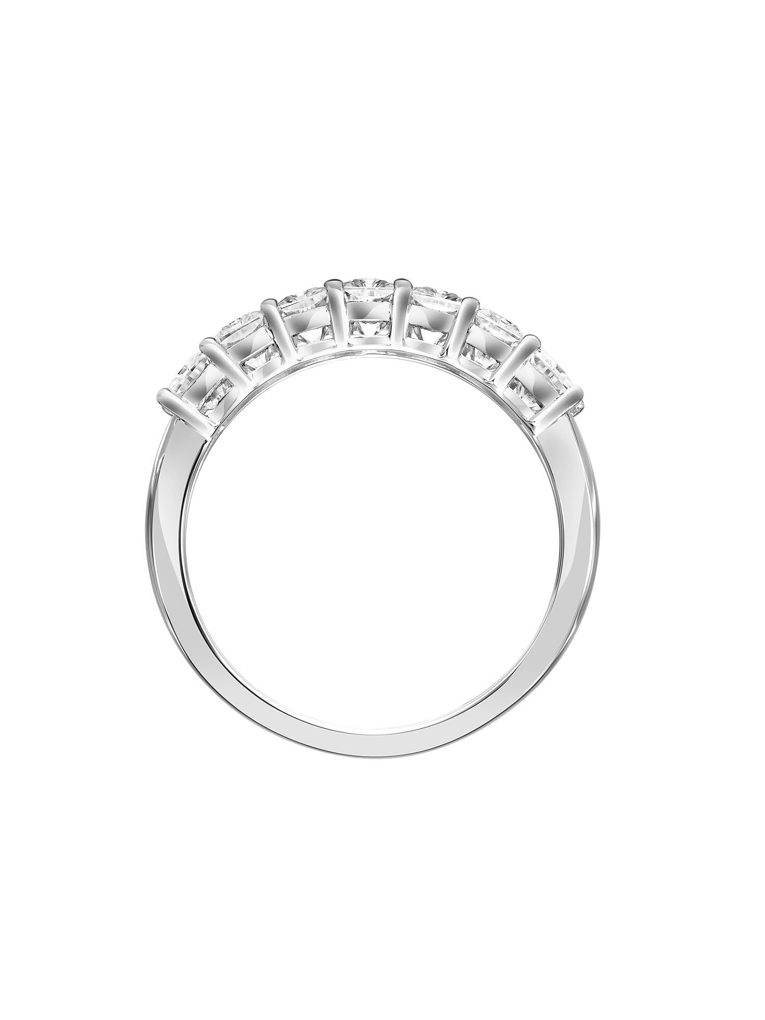 2 Carat DEW Radiant-Cut Moissanite 10k White Gold Semi-Eternity Band