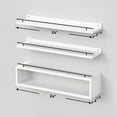 thumbnail image 4 of Floating Shelves for Wall 24 inch with Cube Shelf, Wall Shelves with Metal Rail for Bathroom Decor, Bathroom Organizers and Storage, Over Toilet Shelves, Toilet Paper-White, 4 of 12