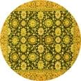 thumbnail image 1 of Ahgly Company Machine Washable Indoor Round Abstract Yellow Modern Area Rugs, 8' Round, 1 of 4