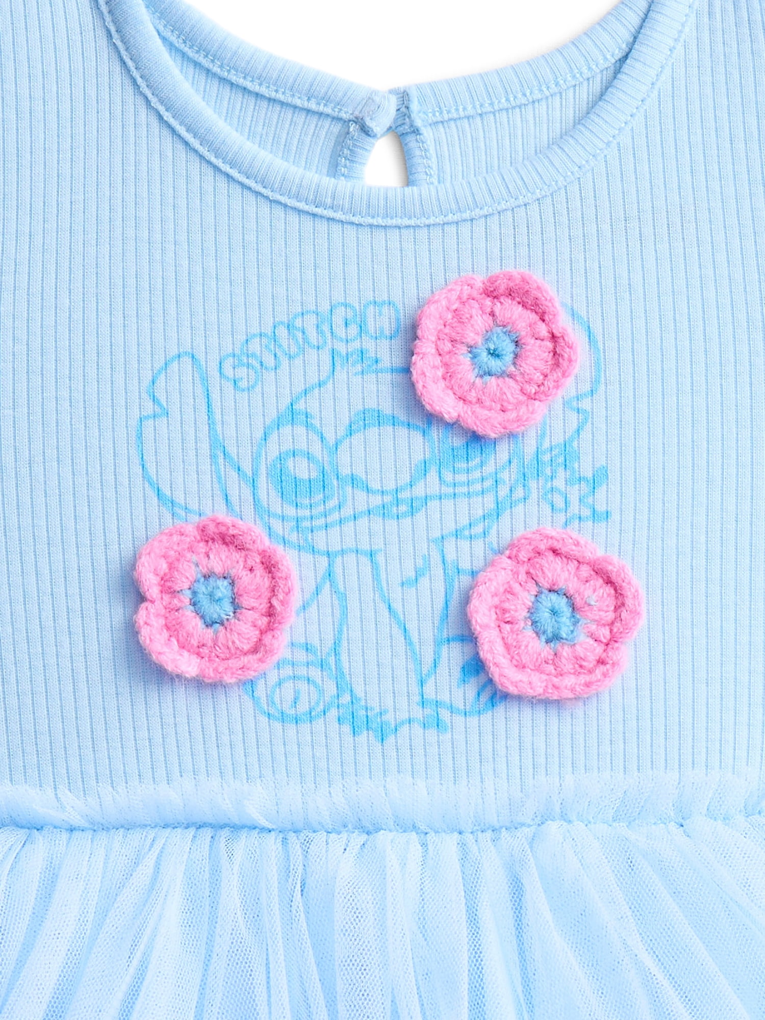 Stitch Baby Girls Graphic Tutu Dress Dress Bodysuit with Short Sleeves, Sizes 0/3M-6/9M