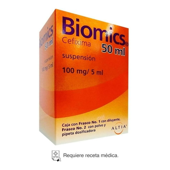 Biomics Cefixima 100 mg/5 ml suspensión 50 ml