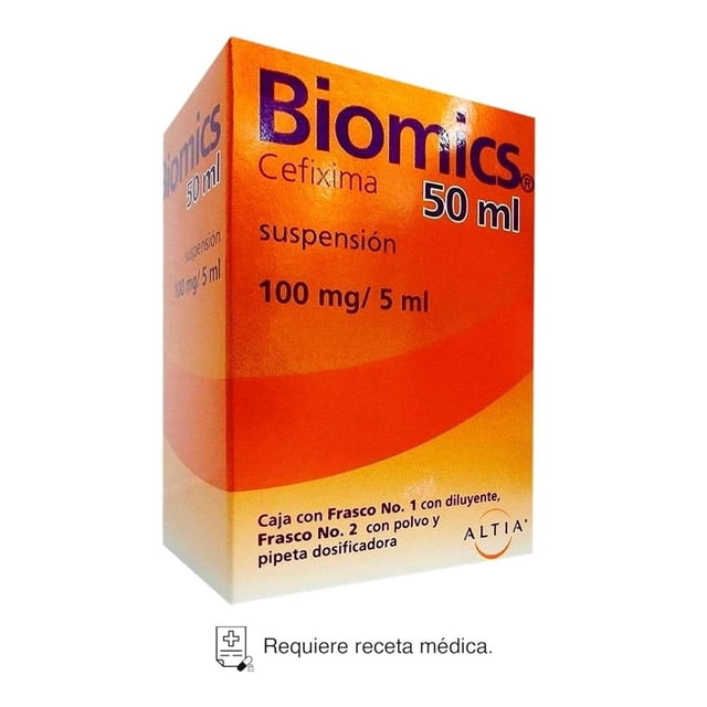 Biomics Cefixima 100 mg/5 ml suspensión 50 ml