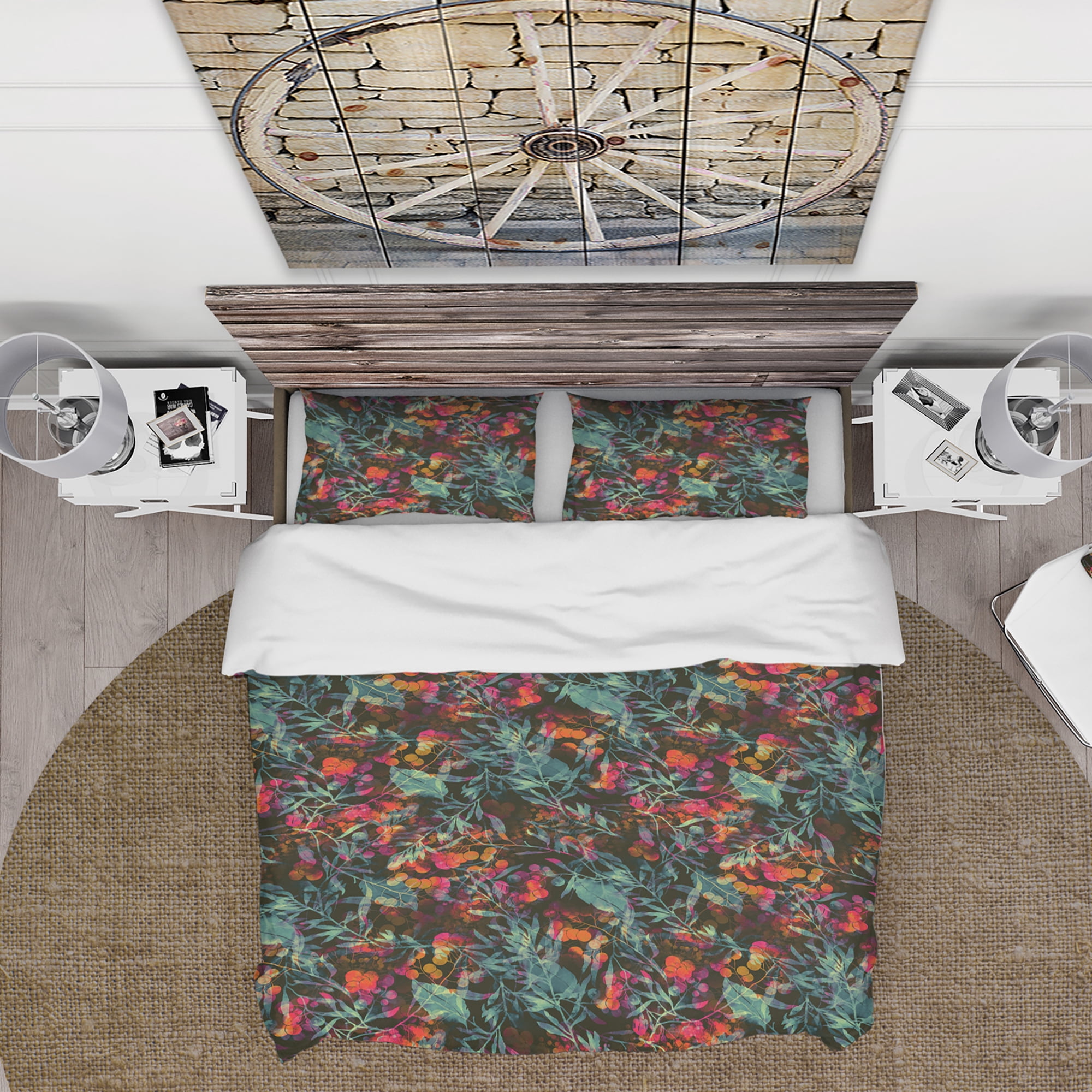 Designart 'Superimposed blend of Herbs Flowers Leaves and Berries' Abstract Duvet Cover Set