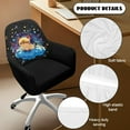 thumbnail image 5 of Xixirimido Cat Starry Cloud Music Notes Pattern Office Arm Chair Cover Swivel Dining Chair Slipcover Curved Back Armrest Chair Covers Stretch Desk Chair Protector Cover for Home Office, 5 of 7