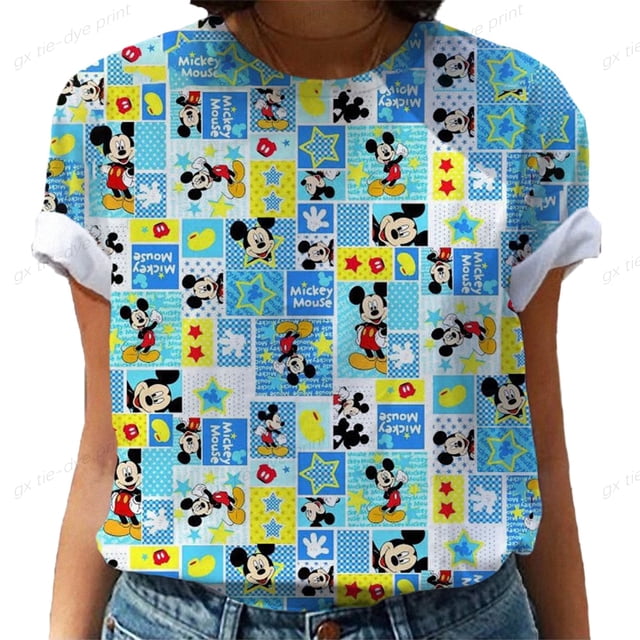 Disney Mickey Minnie Mouse T Shirt Fashion Women New Harajuku Ulzzang T Shirt Female T Shirts Summer Short Sleeves Woman Clothes110 Gao Jinjia LED