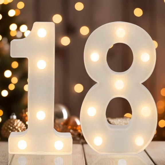 18th Birthday Decorations for Girls Boys, Light Up Number 18 for Party Table Decorations, 18th Birthday Gift for Her Him, Backdrop Wall Decor for 18th Wedding Anniversary Decoration