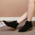 thumbnail image 2 of Jsaierl Combat Ankle Bootie for Womens Western Low Heel Bootie Lace up Fall Winter Slip On Zipper Pointd Toe Shoes, 2 of 4