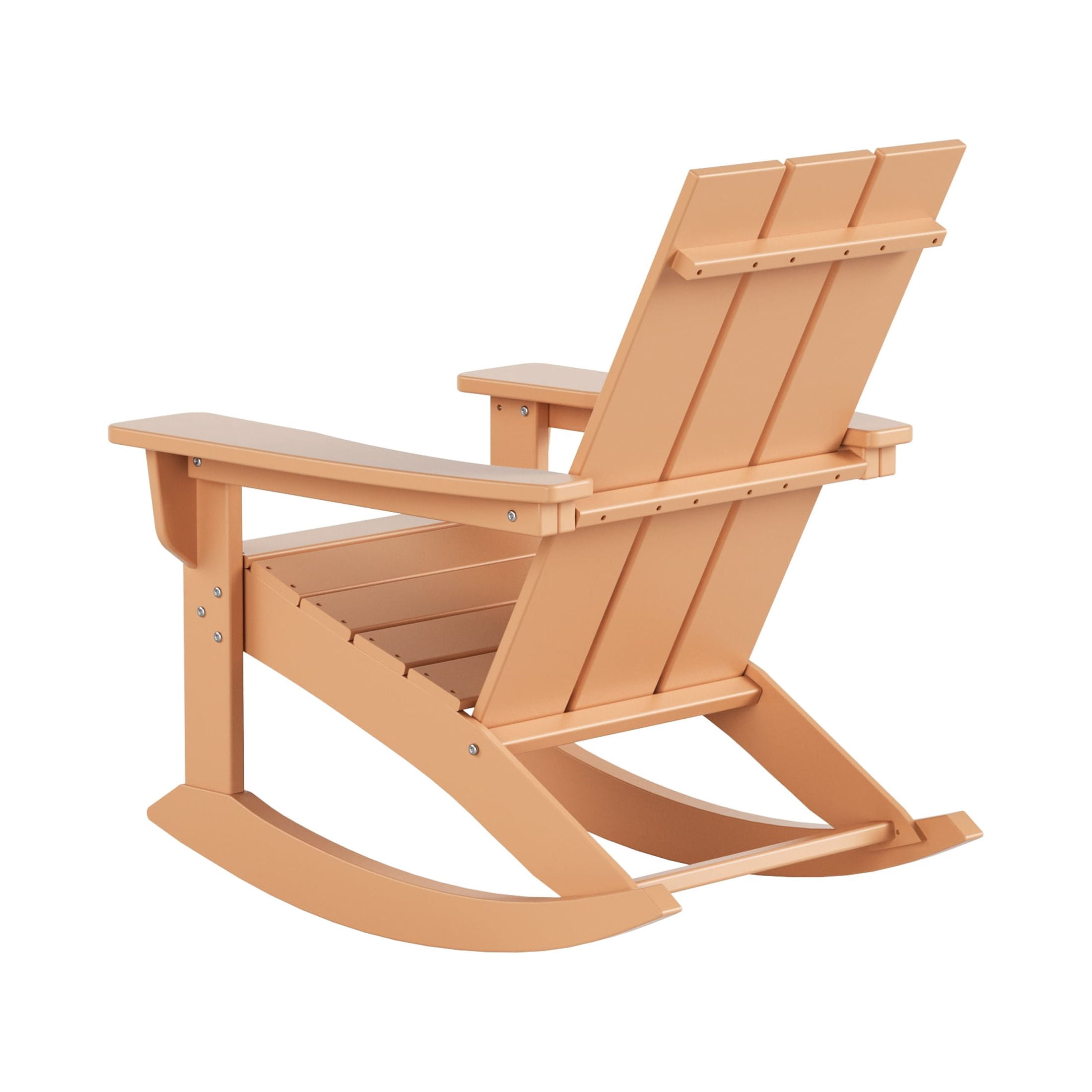 GARDEN Set of 2 Modern Plastic Outdoor Rocking Chairs for Patio Porch, Teak