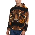 thumbnail image 3 of Wukai Sunflower Butterfly Cow Print Men Hoodies Fleece Sweatshirts Long Sleeve Sweaters Pullover Fall Outfits Winter Clothes-Large, 3 of 7