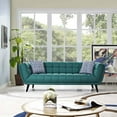 thumbnail image 3 of Modway Bestow Modern Style Upholstered Polyester Fabric Sofa in Teal Blue, 3 of 5