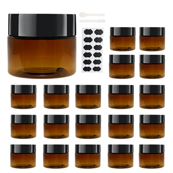 Frascos de plástico zmybcpack, paquete de 20 unidades, 120 ml, color ámbar con tapas negras
