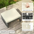 thumbnail image 4 of Gymax 2 Pieces Patio PE Rattan Ottomans with Soft Zippered Cushions for Deck White, 4 of 9