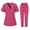 Hot Pink, variant on Scrubs for Women - Mock Wrap Top & Pants with Pockets, Back Seams, Soft Fabric Scrubs for Women Set Medical Uniform