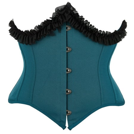 Taqqpue Gothic Steampunk Corset Top for Women Bustier Shapewear Lingerie Bustier Overbust Lace Up Boned Zipper Waist Trainer Corset with Buckles