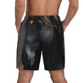 thumbnail image 2 of Lsque Mens Swim Trunks Black And Gold White Horse Pattern - Bathing Suit Compression Liner - Beach Swim Shorts Swimwear - (S-3XL) - Stretch Quick Dry -3X-Large, 2 of 9