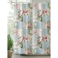 thumbnail image 2 of Shower Curtains Pink Floral Bath Curtain Farmhouse Blue Green Retro Waterproof Bathroom Shower Curtain Set with Hooks Decoration 72 x 72 Inches, 2 of 7