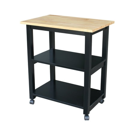International Concepts Microwave Cart in Black/Natural