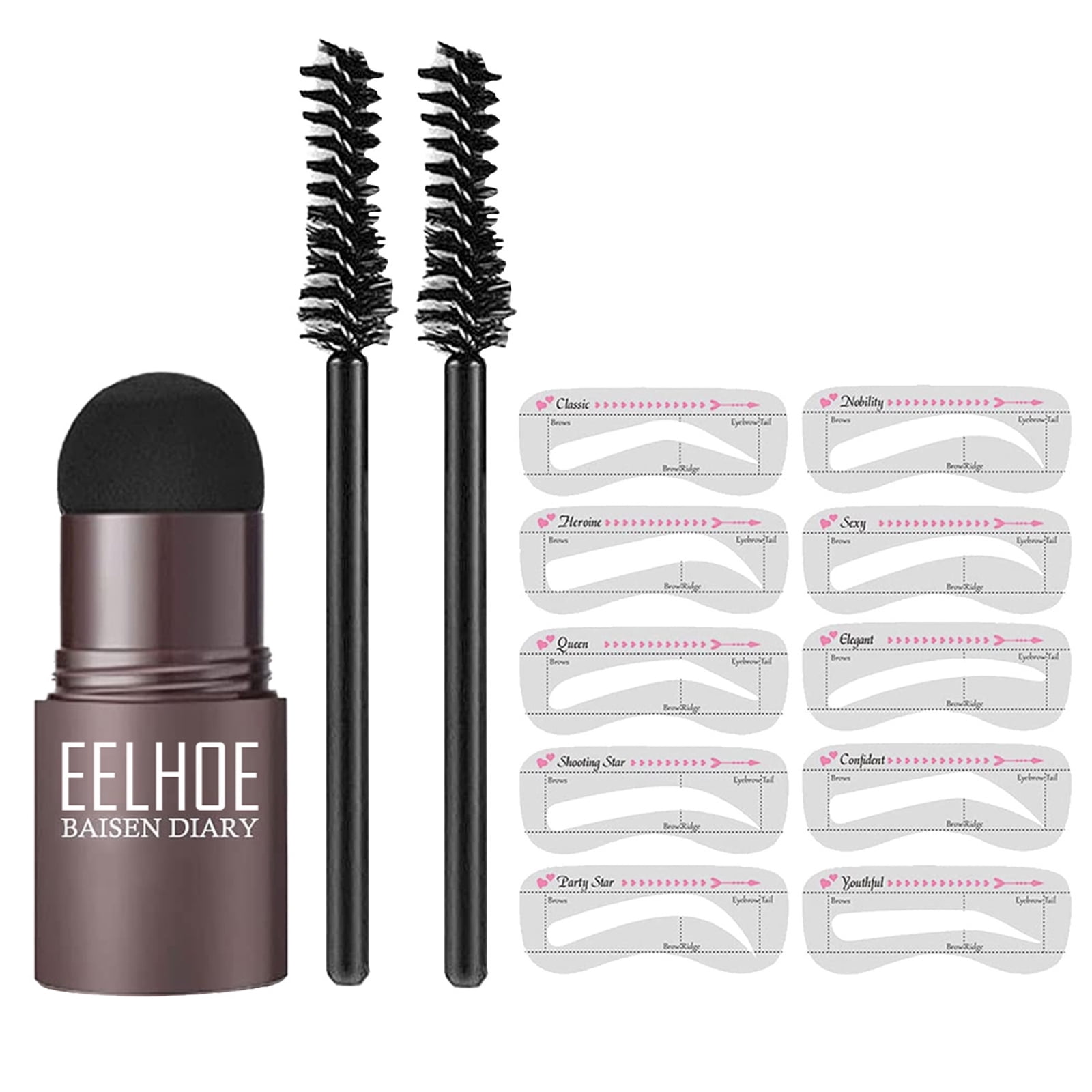 Akerlok One Step Brow Stamp Stencil Brush Hairline Contour Powder (Dark