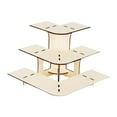 thumbnail image 1 of Elodie 3 Tier Corner Tiered Display Stand 3 Step Corner Display Rack for Tradeshows Arc wood color, 1 of 8