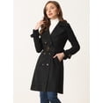 thumbnail image 3 of Gabardina para Mujer con Solapa Abrido de Gamuza Sintético con Doble Botonadura Negro L, 3 of 5