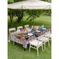 thumbnail image 4 of Outdoor Tablecloth with Umbrella Hole for Patio/Picnic/Party/Camping, Independence Day Waterproof Table Cloth Rectangle Table Cover Washable, Blue Truck USA Flag Floral Black Plaid (54"x 80"), 4 of 8