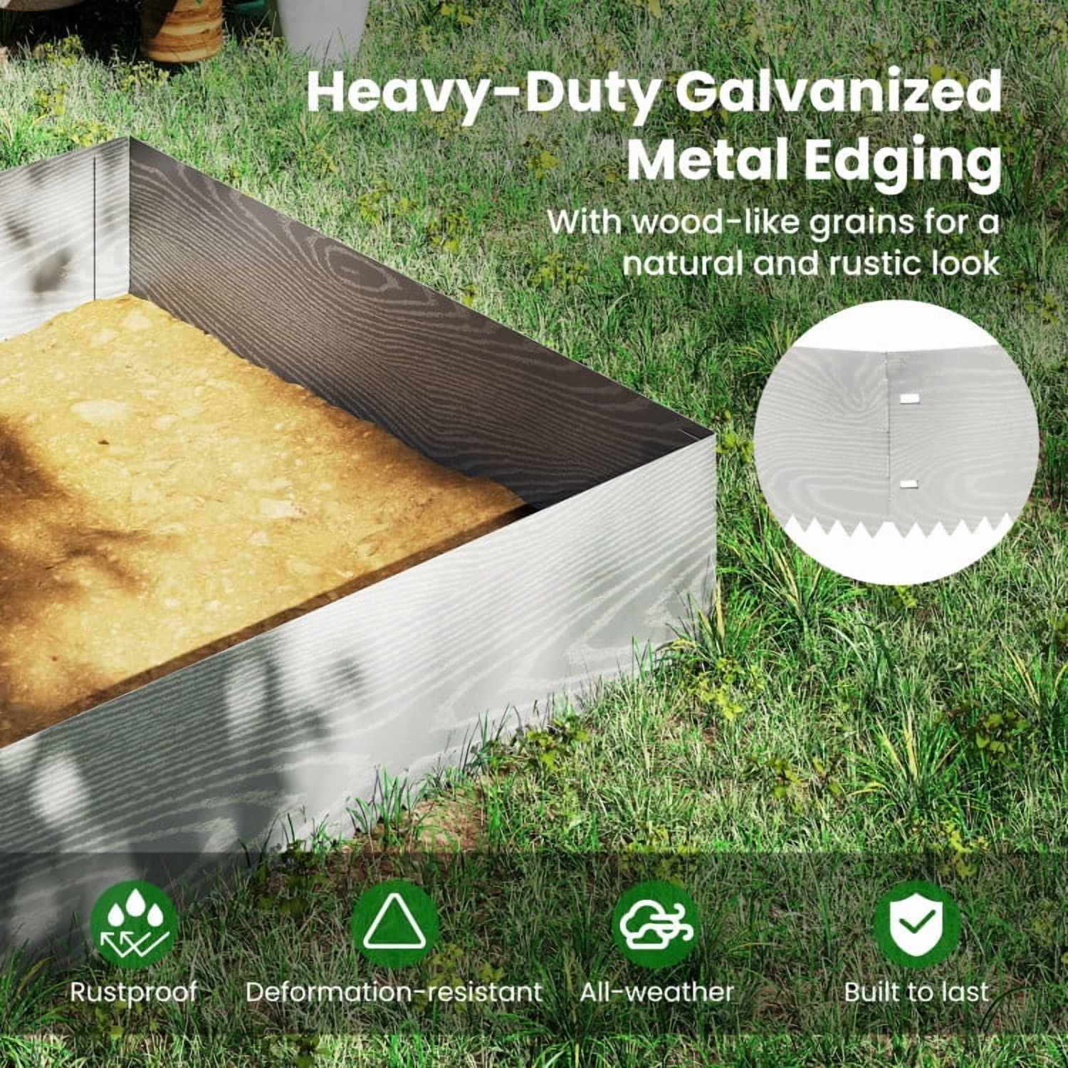 YYAo Raised Garden Bed,Outdoor Planter Box,6-Pack 20 FT Galvanized Metal Landscape Edging for Lawn