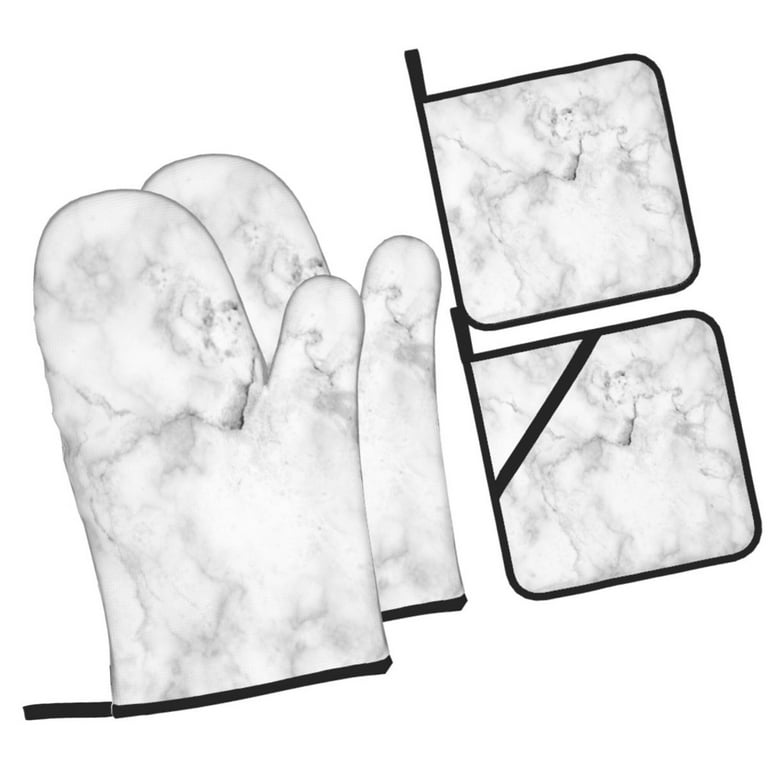 4 Pack Marble Grey White Pot Holders Sets for KitchenOven Pan Plate Bowl  Pads Heat Proof Mat with Hanging LoopAbstract Modern Agate Aesthetics Thick  – Yaxa Store