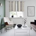 thumbnail image 4 of Boho Stripes Kitchen Curtains Small Short 39 Inch Length, Beige Geometric Modern Flower Stripe Grommet Top Bedroom Living Room Curtains, Light Filtering Cafe Curtain Drapes 2 Panels Set 55''x39'', 4 of 9
