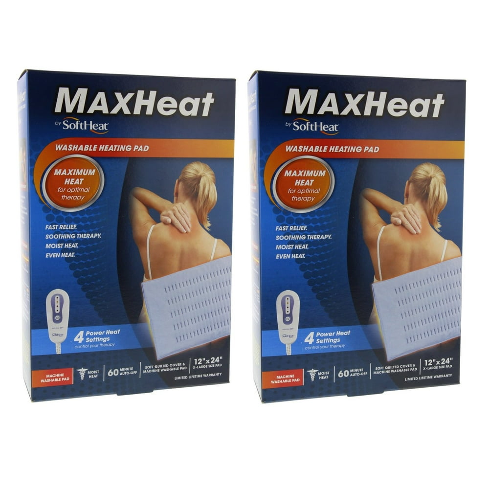 SoftHeat MaxHeat Washable Heating Pad 12" x 24" XLarge Size Pad (2