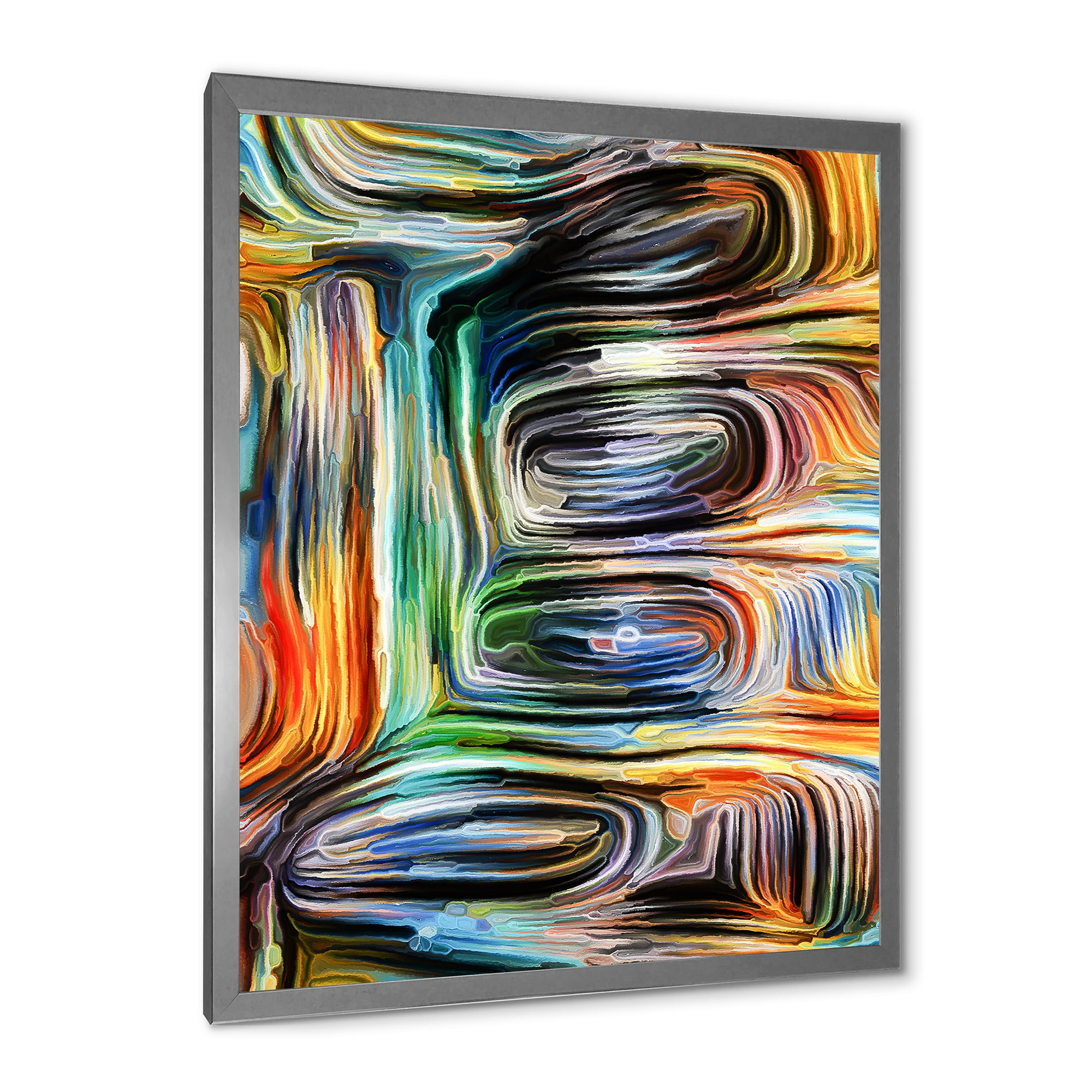 Designart 'Colour Spiral Fusion VII' Modern Framed Art Print