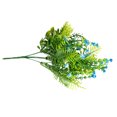 thumbnail image 3 of Ramo de simulación de hierba de flores artificiales de 5 ramas, centro de mesa para el hogar, flor falsa de plástico, azul Eigraketly HA8137-04B, 3 of 6